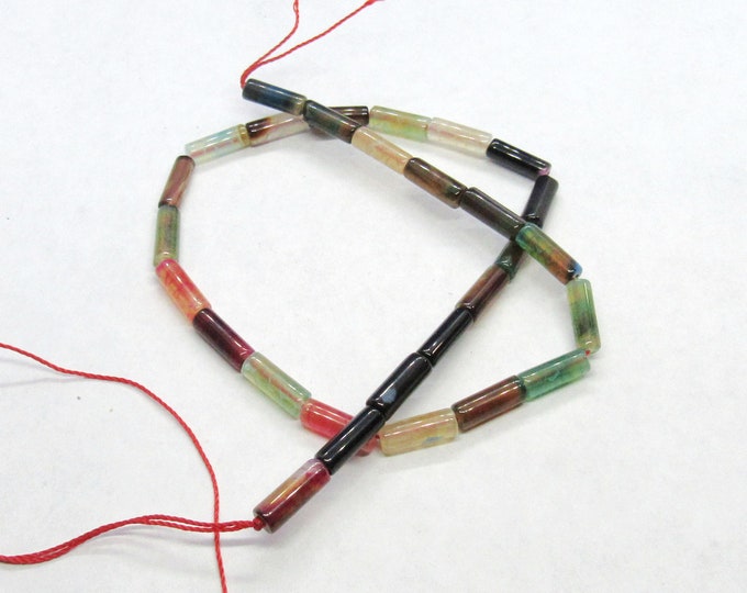 1 Strand Assorted Natural 14mm Column Gemstone Beads (A103t)