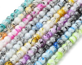 1 Strand 8mm Choice of Color Drawbench Glass Beads