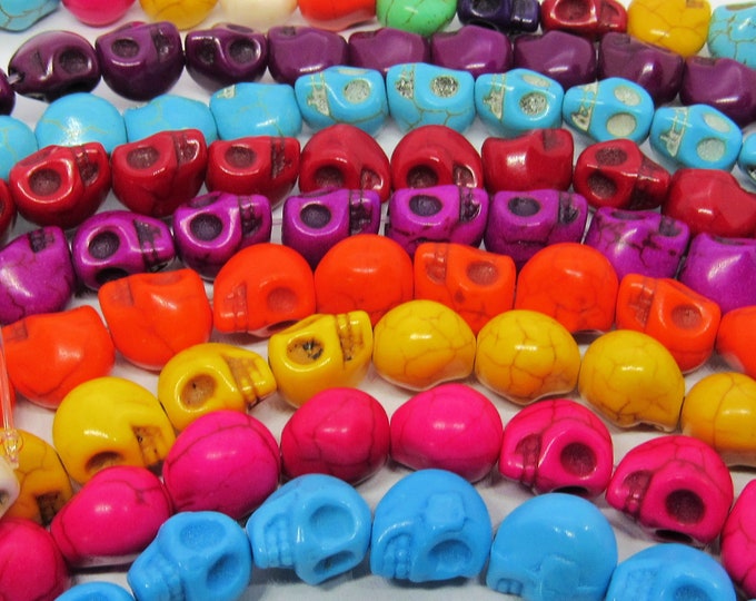 Choice of Color 1 Strand Synthetic Turquoise Skull Beads 10x8mm (A249/250)