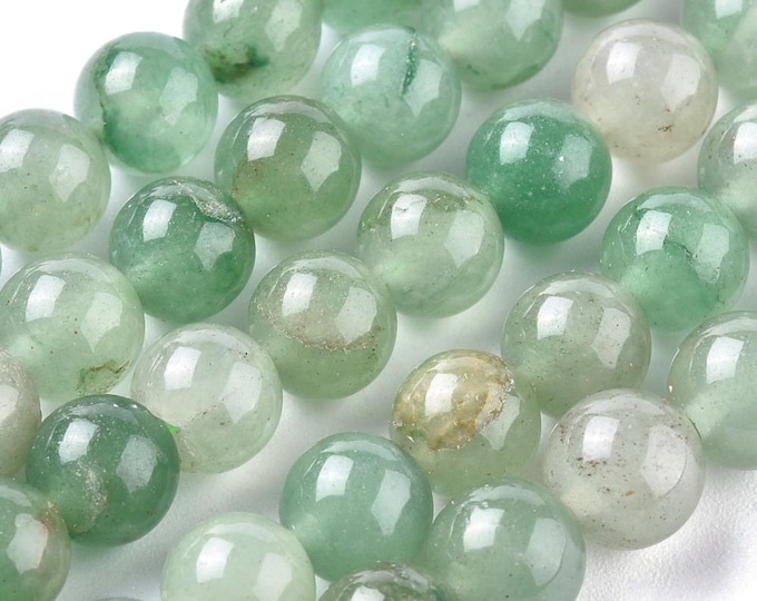 1 Strand 8mm Natural Green Adventurine Gemstone Beads  (A505b)
