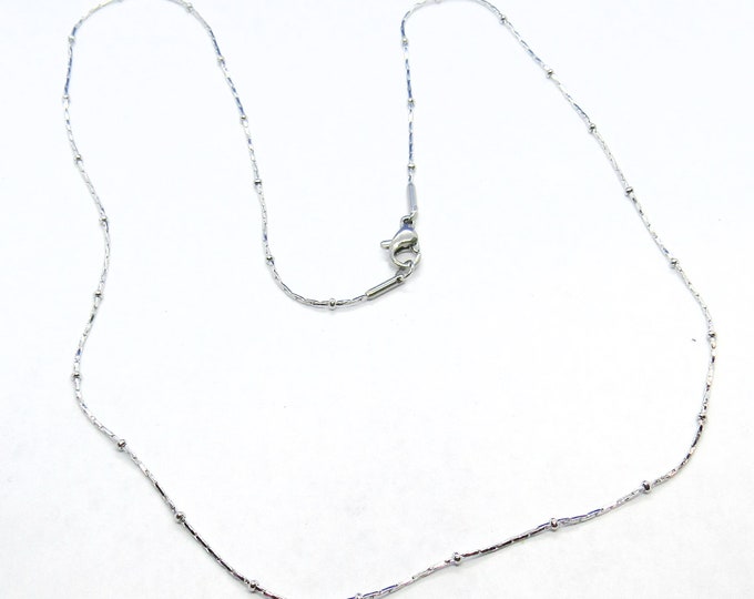 1 (304) Stainless Steel Silver Tone Snake Chain Necklace 19 7/8" (A228b)
