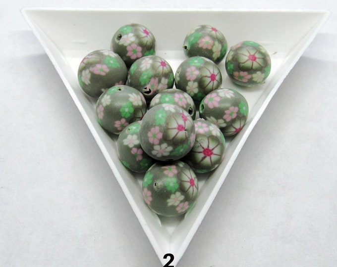 20pcs Choice of Color 10-11mm Handmade Round Polymer Clay Beads (228g)