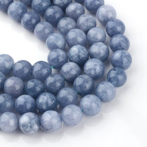 1 Strand (15.5&quot;) Natural Dyed Quartz (Imitation Aquamarine) Round Gemstone Beads 8mm (A111o)