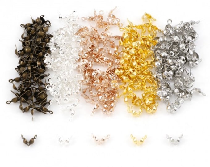 500 Assorted Tone Iron Based Alloy Calotte Knot Covers 8 x 4mm  (A330k)