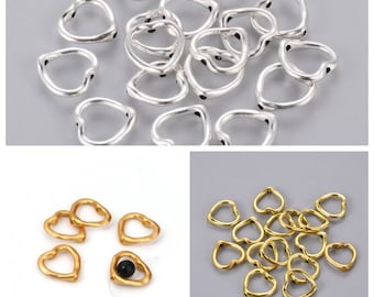 Choice of Color Heart Shaped Bead Frames 13x13mm  (A289d-e/330a/404a-b)