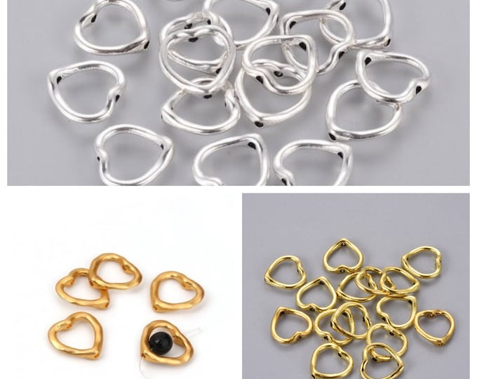 Choice of Color Heart Shaped Bead Frames 13x13mm  (A289d-e/330a/404a-b)