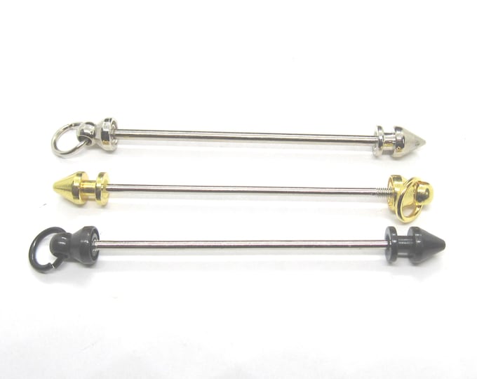 3 Choice of Color Iron Bar Beadable Keychains for Jewelry 82.6mm (A514i-k)(10/25)