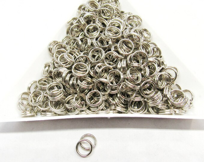 1000 Platinum Tone Split Jump Rings 5mm (A229L)