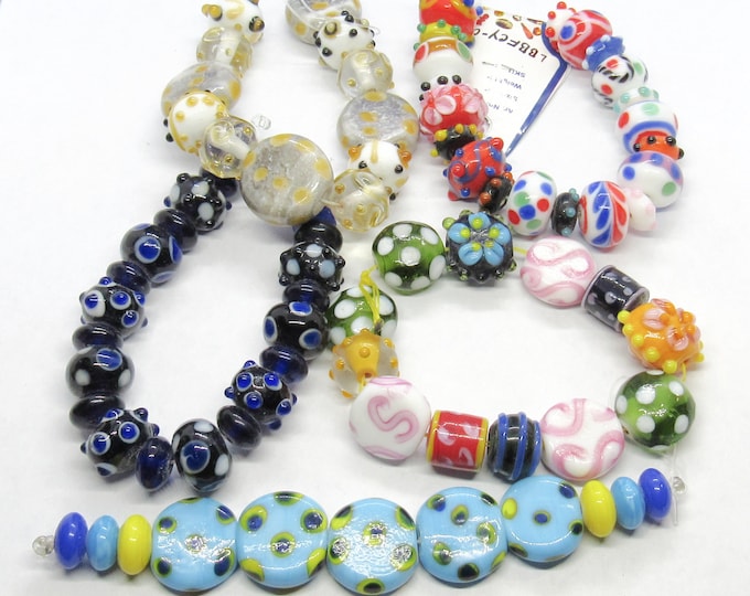Choice 1 Set Handmade Fancy Glass Lampwork Beads (A115a/b/p)