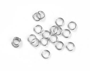 3000pcs Silver Plated Open Jump Rings 4mm x .7mm (B256d)