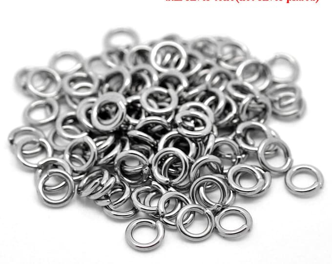 100 (304) Stainless Steel Open Jump Rings 7.5mm  (A221a)