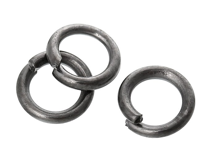 1500 Gunmetal Tone Open Jump Rings 4mm  (A262b)