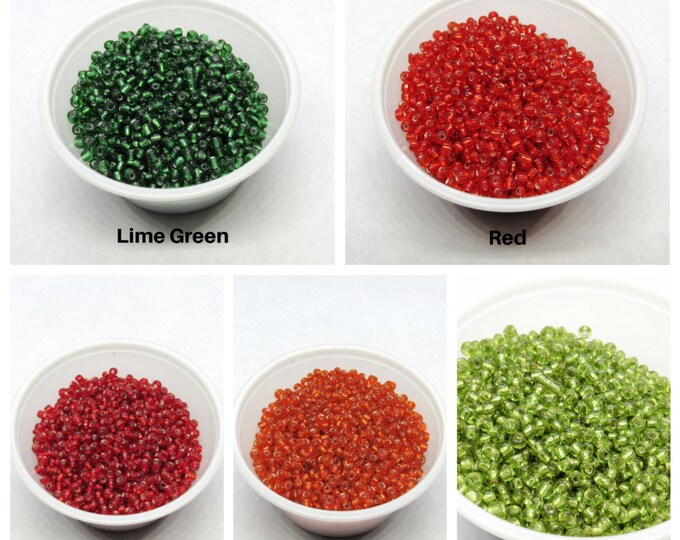 Choice of Color Silver Lined 8/0 Glass Seed Beads - 50G Pkg (A67a-d)