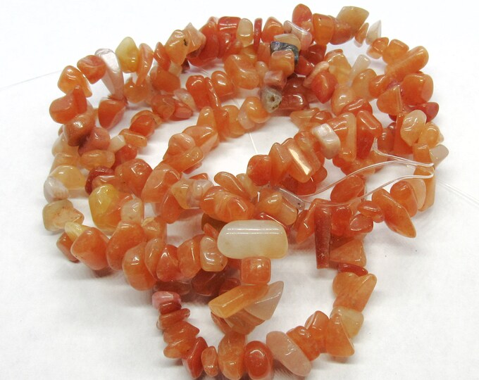 1 Strand (34") Natural Red Adventurine Chip Beads (A1a)