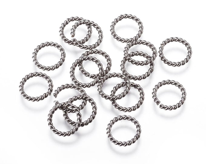 25 (304) Stainless Steel Braided Opened Jump Rings 11.5mm  (A289k)