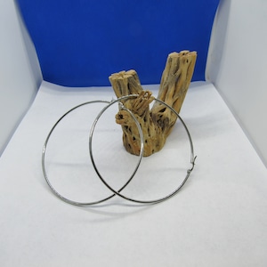 1 Pr (2pcs) 304 Stainless Steel Door Knocker Ear Wire Hoops 85mm - 21g  (A42a)