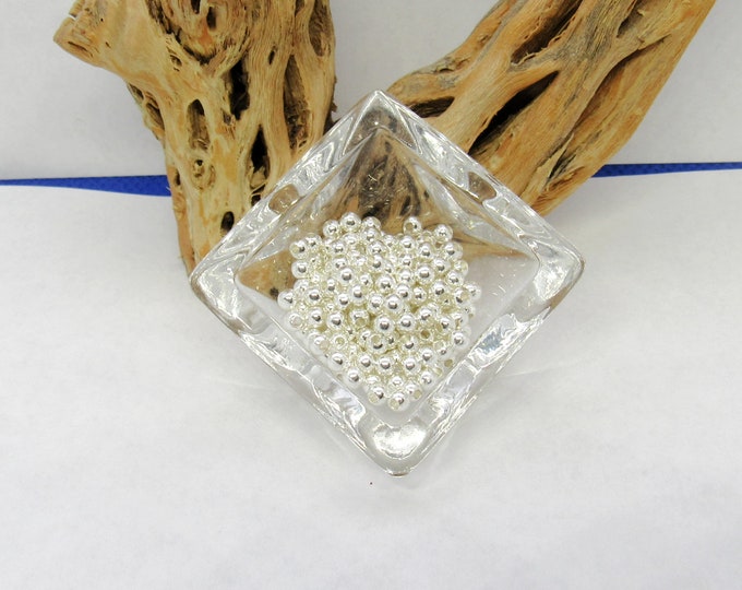 100 Silver Tone Rack Plating Brass Round Crimp Beads 3mm (A2z)
