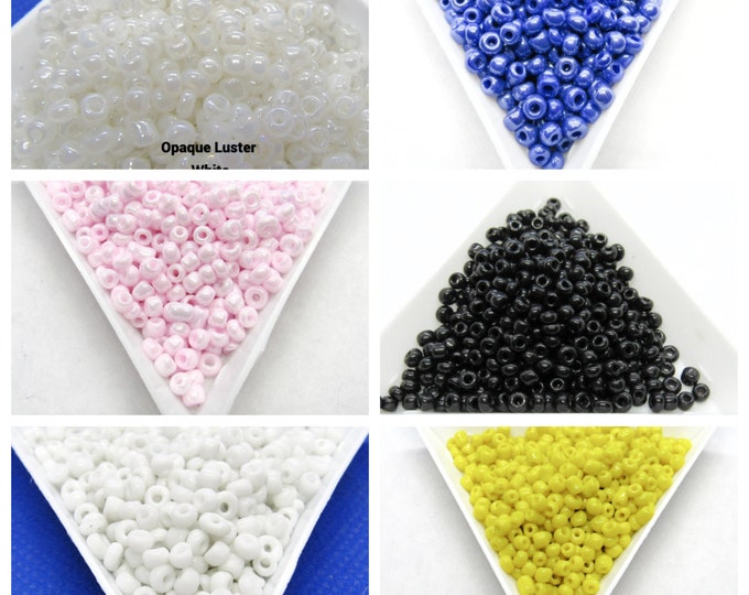50G Choice of Color 8/0 Opaque Glass Seed Beads  (A207a)