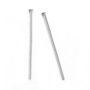 200 Silver Tone Stainless Steel Head Pins 4.5cm (23G) (A224c)