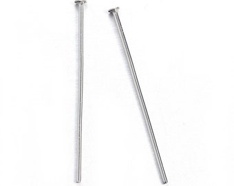 200 Silver Tone Stainless Steel Head Pins 4.5cm (23G) (A224c)