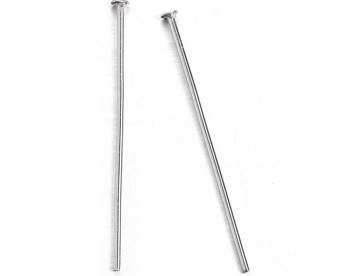 200 Silver Tone Stainless Steel Head Pins 4.5cm (23G) (A224c)