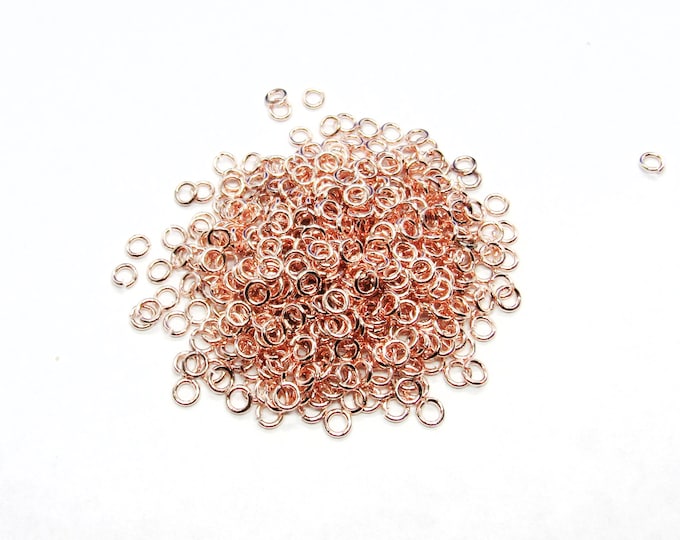 4mm x .7mm Rose Gold Tone Opened Jump Rings   (A96g/262e)