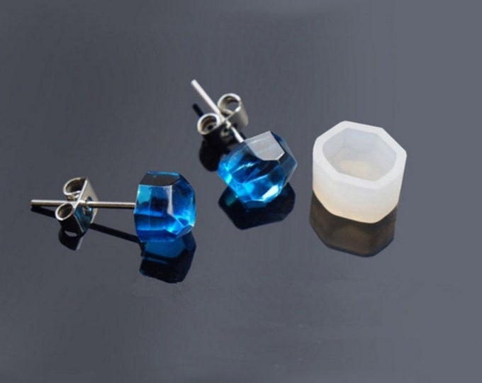 10pcs Silicone Hexagon Resin Molds For Earring Jewelry Making 6x7mm (A366d)