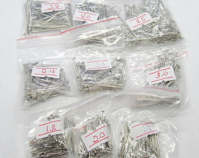 900 Assorted Sized Silver Tone Alloy Head Pins (5/8" - 1 3/4") 21G (A160a)