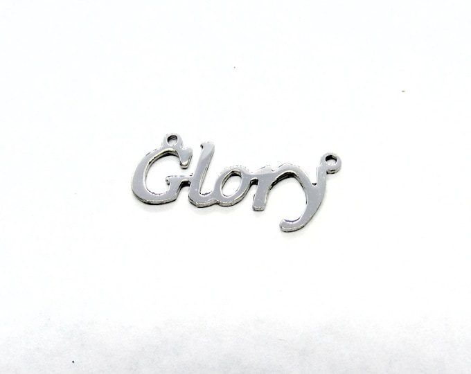 1 Stainless Steel (304) Word Connector Link "Glory" 27mm x 12mm  (A104u)