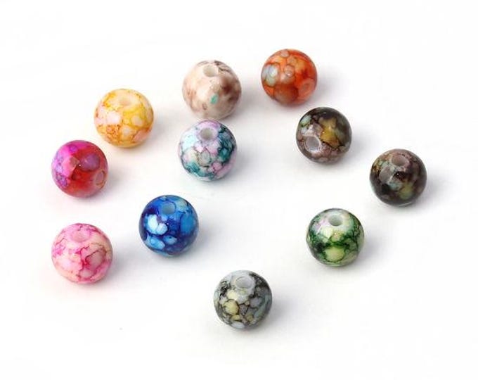 8mm Round Opaque Acrylic Beads (A300b/c)