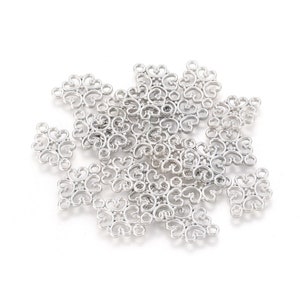 20 Antique Silver Filigree Design Connector Links 18x13mm (A349c)