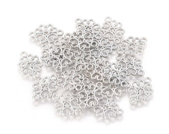 20 Antique Silver Filigree Design Connector Links 18x13mm (A349c)
