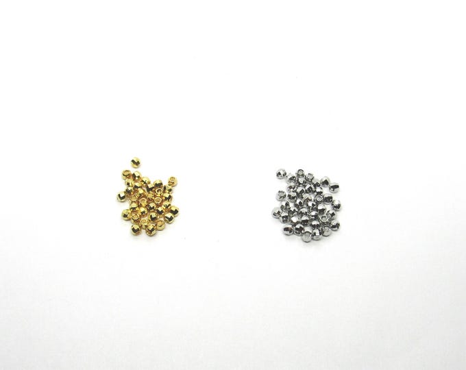 50 Choice of Color Small 3mm Brass Faceted Barrel Spacer Beads  (A484c/d)