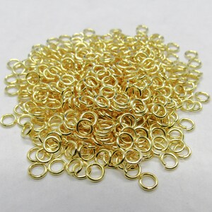 1800 Gold Plated Opened Jump Rings 4mm x .7mm  (A96m)