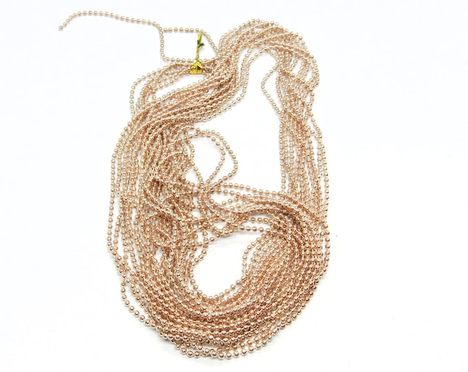 5M Rose Gold Plated Alloy Ball Chain 1.5mm   (A170u)