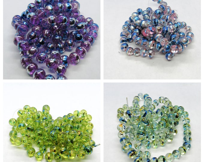 Choice of Color 1 Strand 8mm Round Drawbench Baking Painted Transparent Glass Beads(a23)