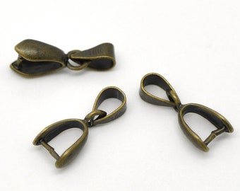 Vintage Lovely Small 3 x 7mm Brass Ice Pick Bails Findings 30 