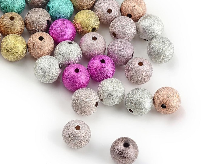 Choice of Size Assorted Color Acrylic Round Stardust Beads (A70e/171c346a)