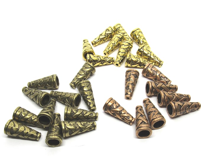 20 Choice of Color Alloy Bead Cap/Cones 18x8mm (A483a-c/132b)