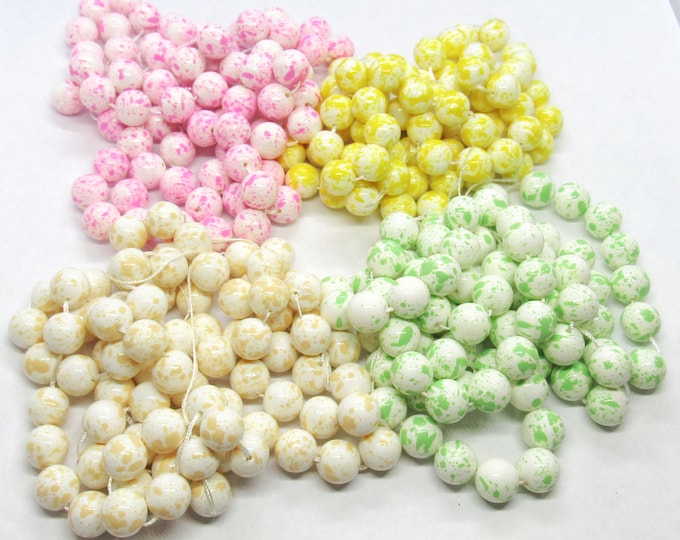 Choice of Color 10mm Vintage Japanese Acrylic Round Beads 1 Strand (A52c-e)