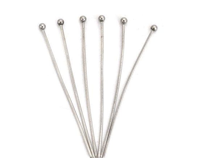 50 Tarnish Resistant 304 Stainless Steel Ball Head Pins 40mm (A499J)
