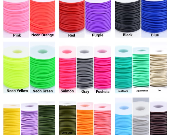 1 Spool Choice of Color/Size Hollow Rubber Jewelry Cord Tubing  (Shelf)