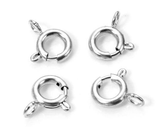 5pc Silver Tone Stainless Steel Spring Ring Clasps 9 x 7mm (A514i)