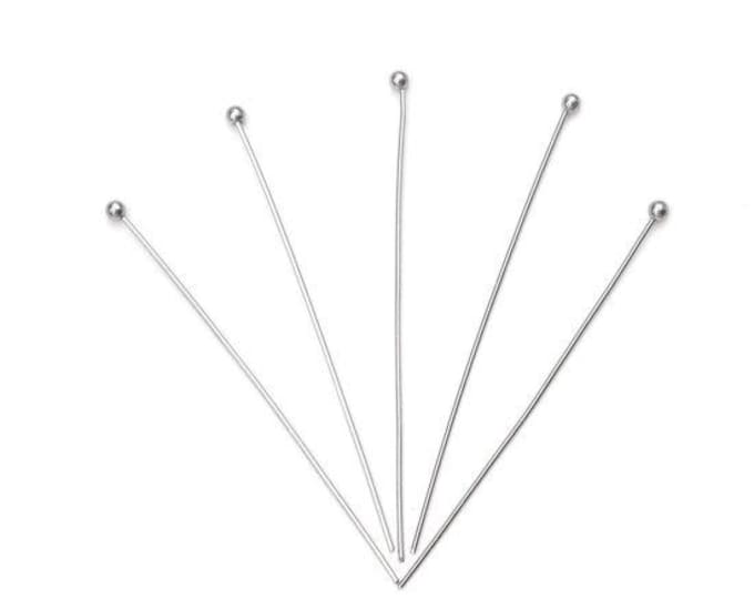 50 Tarnish Resistant 304 Stainless Steel Ball Head Pins 40mm (A499h)