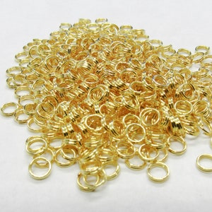 Gold Plated Split Jump Rings 5mm   (A98k)