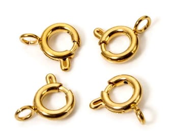 5pc 18k Gold Plated Stainless Steel Spring Ring Clasps 12 x 10mm (A514i)