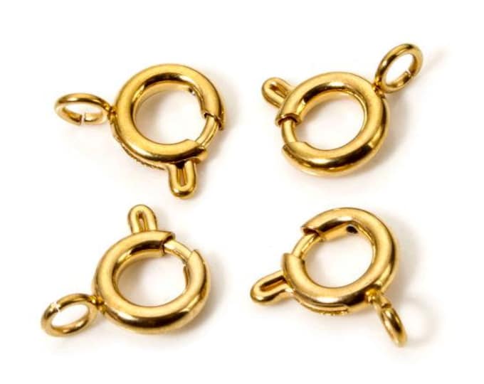 5pc 18k Gold Plated Stainless Steel Spring Ring Clasps 12 x 10mm (A514i)