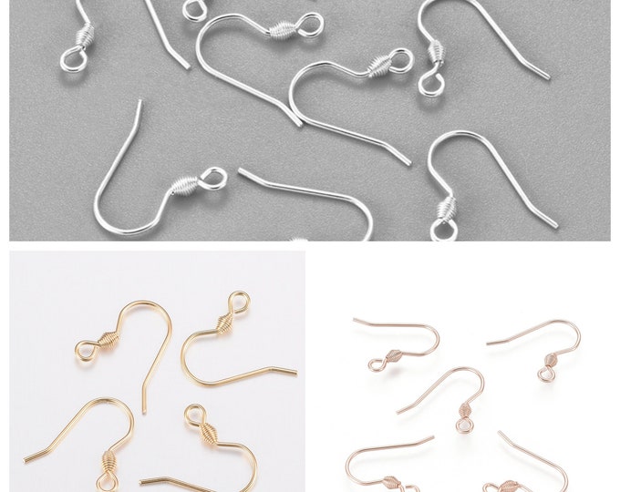 Choice of Color 5 Pr (10pcs) 304 Stainless Steel French Ear Wires 17x18mm  (A398a-c)