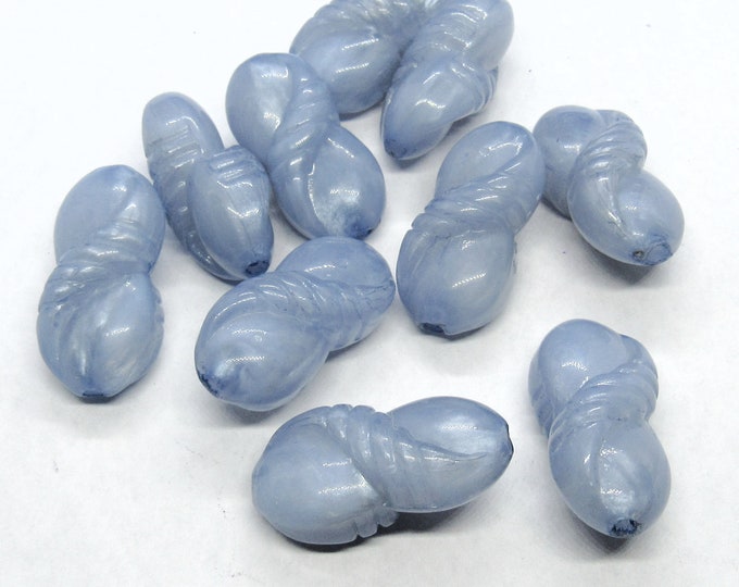 10 Pcs Vintage Lucite Oblong 22x12mm Beads - Cornflower Blue (A2199x)