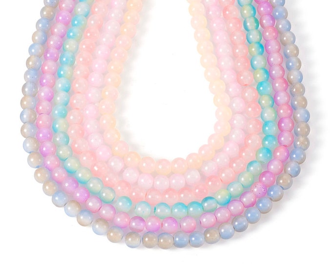 1 Strand 6mm Choice of Color Baking Painted Imitation Opalite Glass Beads  (A420a-f)